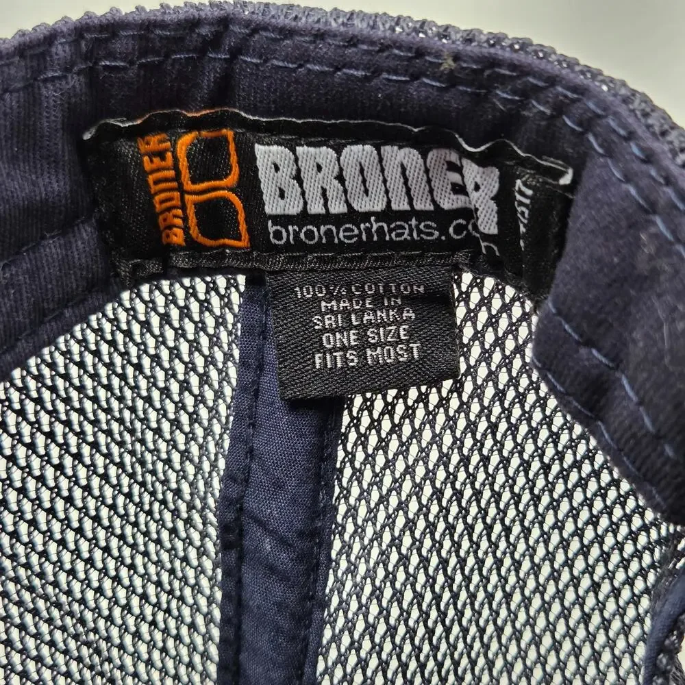 Broner Boating Captain Baseball Cap Men Navy Yellow Embroidered Snapback Hat NWT